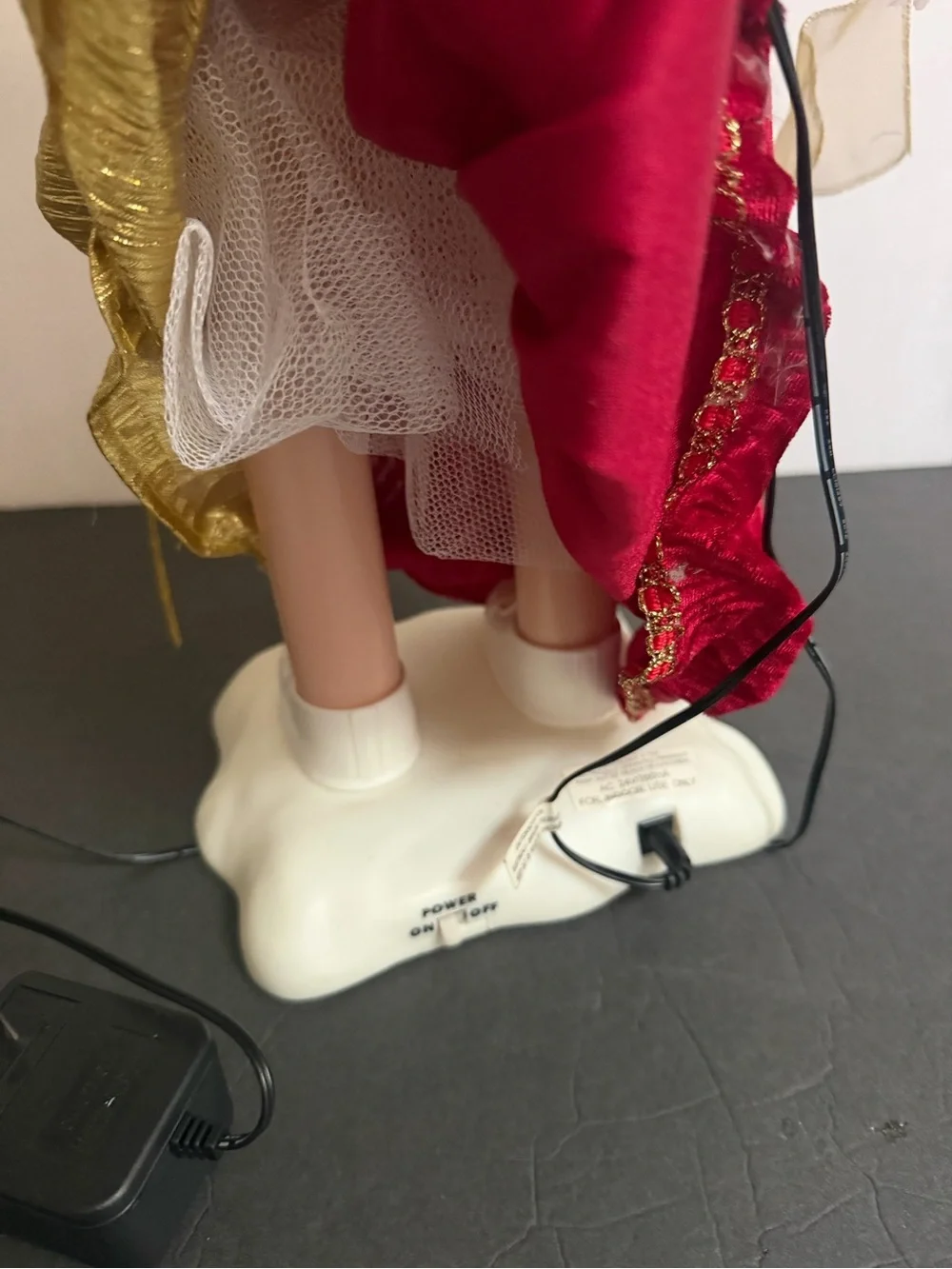 VTG Christmas Angel with Light Candle Animated Doll 23”